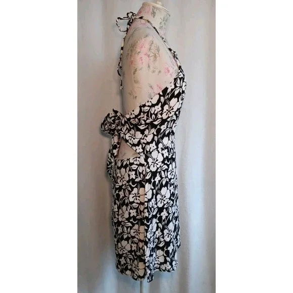 Faithfull the Brand Gaia Behati Floral Mini Dress Black White Lined Size 8/L NWT - Picture 6 of 15